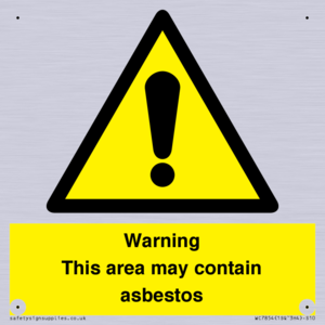 Warning This area may contain asbestos